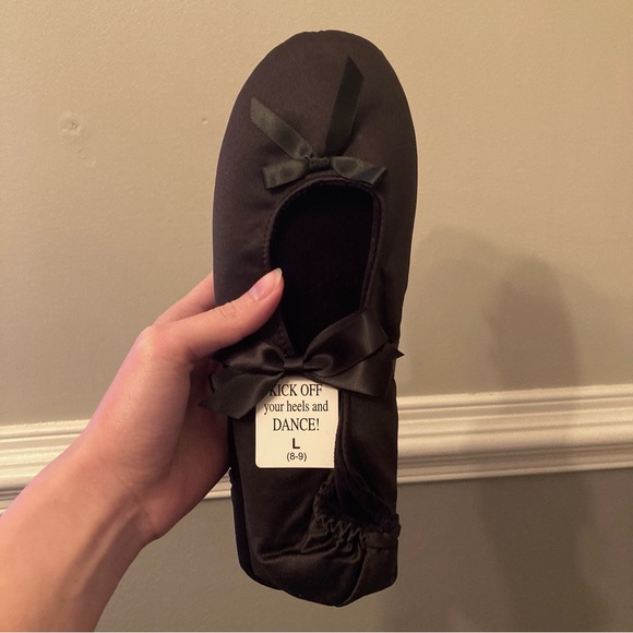 4/$10 - Black Ballet Flat Slippers - Picture 1 of 10